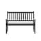 Flash Furniture Adele Patio Acacia Wood Bench, 2-Person Slatted Seat Loveseat for Park, Garden, Yard, Porch, Black LTS-0525-BK-GG - alternate 5